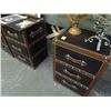 Image 1 : Set of 3 Leather Dresser Drawers