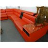 Image 2 : Red Leather 5 Piece Sectional Set