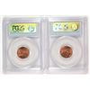 Image 2 : ( 2 ) 1949 LINCOLN CENTS, PCGS MS-65 RED TOUGH DATE TO FIND NICE!