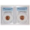 Image 1 : LOT OF ( 2 ) 1955 LINCOLN CENTS, PCGS MS-66 RD