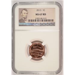 2013 LINCOLN CENT NGC MS-67 RD