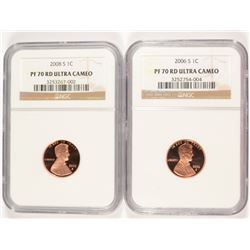 2006-S, & 08-S PROOF LINCOLN CENTS NGC PF-70 ULTRA CAMEO