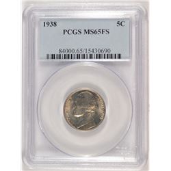 1938 JEFFERSON NICKEL, PCGS MS-65 FULL STEPS  TOUGH!
