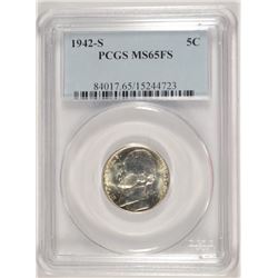 1942S Jeff Nickel PCGS MS65FS