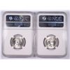 Image 2 : LOT OF ( 2 ) 1946-S WASHINGTON QUARTERS, NGC  MS-66