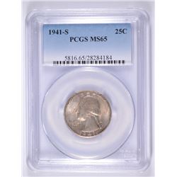 1941-S WASHINGTON QUARTER PCGS MS-65