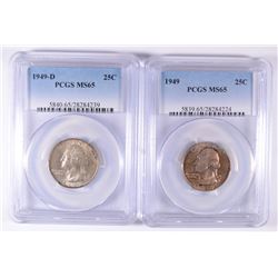 1949-P&D WASHINGTON QUARTERS PCGS MS-65