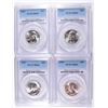 Image 1 : LOT OF ( 4 ) 1953 WASHINGTON QUARTERS, PCGS MS-65