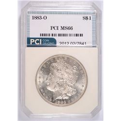 1883-O MORGAN SILVER DOLLAR, PCI MS-66