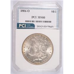 1884-O MORGAN SILVER DOLLAR, PCI MS-66