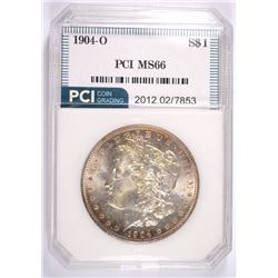 1904-O MORGAN SILVER DOLLAR, PCI MS-66