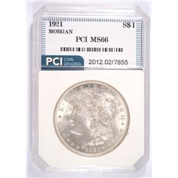 1921 MORGAN SILVER DOLLAR, PCI MS-66!