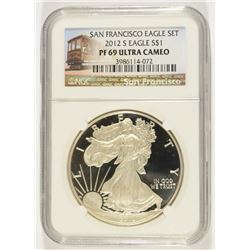 2012-S $1.00 AMERICAN SILVER EAGLE, NGC PROOF-69 ULTRA CAMEO