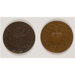 1864 & 1868 TWO CENT PCS