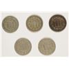 Image 2 : (5) 1865 THREE CENT NICKELS