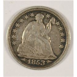 1853 SEATED HALF DIME XF-45