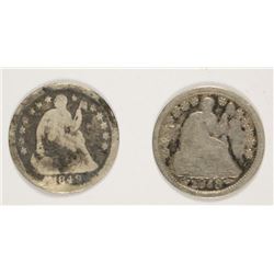 1849-O & 1853 SEATED HALF DIME'S