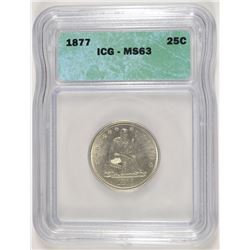 1877 SEATED QUARTER ICG MS-63 (WHITE)