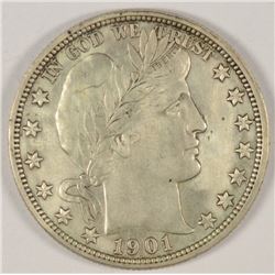 1901-O BARBER HALF DOLLAR VF/XF
