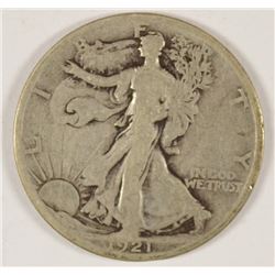 1921-S WALKING LIBERTY HALF DOLLAR VG/F