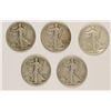Image 1 : (5) WALKING LIBERTY HALF DOLLARS (1917-S REV, 1918, 1918-D, 1918-S, 1919)