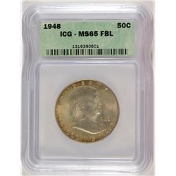 1948 FRANKLIN HALF DOLLAR, ICG MS-65 FBL