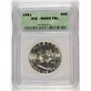Image 1 : 1961 FRANKLIN HALF DOLLAR, ICG MS-65 FBL RARE!!!  LISTS FOR $1300.00