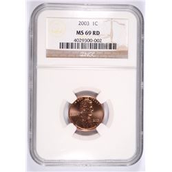 2003 LINCOLN CENT NGC MS-69 RD