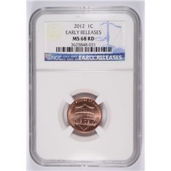 2012 LINCOLN CENT NGC MS-68 RD EARLY RELEASE