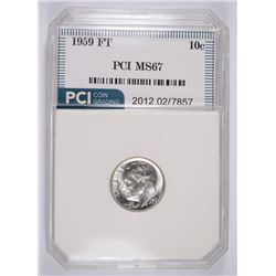 1959 ROOSEVELT DIME, PCI MS-67 FULL TORCH!  LIST PRICE=$450.00