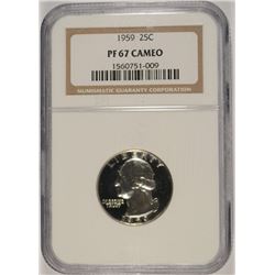 1959 WASHINGTON QUARTER, NGC PROOF-67 CAMEO