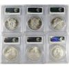 Image 2 : 2002, 2003, 2004, 2005, 2006 & 2007 AMERICAN SILVER EAGLES, ALL PCGS MS-69!