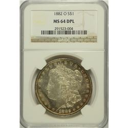 1882-O MORGAN SILVER DOLLAR, NGC MS-64 DPL  RARE!!