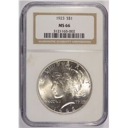 1923 PEACE SILVER DOLLAR, NGC MS--66  TOUGH!