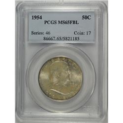 1954 FRANKLIN HALF DOLLAR, PCGS MS-65 FBL GEM