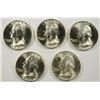 Image 1 : LOT OF ( 5 ) 1946-S GEM BU WASHINGTON QUARTERS