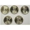 Image 2 : LOT OF ( 5 ) 1946-S GEM BU WASHINGTON QUARTERS