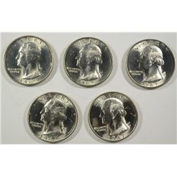 LOT OF ( 5 ) GEM BU BLAST WHITE 1947-S WASHINGTON QUARTERS