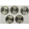 Image 2 : LOT OF ( 5 ) GEM BU BLAST WHITE 1947-S WASHINGTON QUARTERS