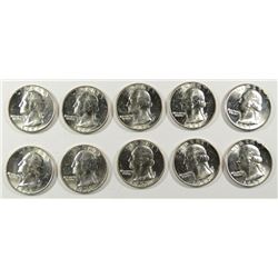 LOT OF ( 10 ) GEM BU 1953 WASHINGTON  QUARTERS