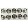 Image 1 : LOT OF ( 10 ) GEM BU 1953 WASHINGTON  QUARTERS