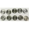Image 2 : LOT OF ( 10 ) GEM BU 1953 WASHINGTON  QUARTERS