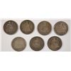 Image 1 : LOT OF ( 7 ) EARLY SEATED DIMES, AG-FINE: DATED 1857-1891