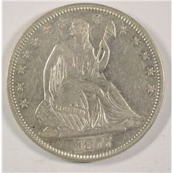 1877 SEATED LIBERTY HALF DOLLAR, XF