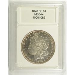 1878 8F MORGAN SILVER DOLLAR, CCGS MS-64+
