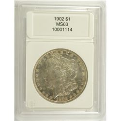 1902 MORGAN SILVER DOLLAR, CCGS MS-63