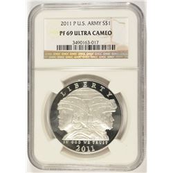 2011 US ARMY COMMEN DOLLAR NGC PF-69 UC