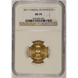 2011-W $5 GOLD MEDAL OF HONOR COMMEN NGC PF-70 !!! UC