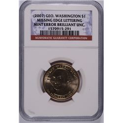 2007 GEORGE WASHINGTON (MINT ERROR) DOLLAR NGC BU