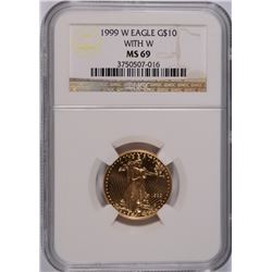 1999-W $10 GOLD AMERICAN EAGLE (WITH W) RARE RARE RARE (STRUCK ON A PROOF DIE)